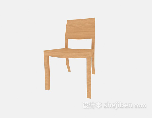 免费现代简约实木餐椅3d模型下载