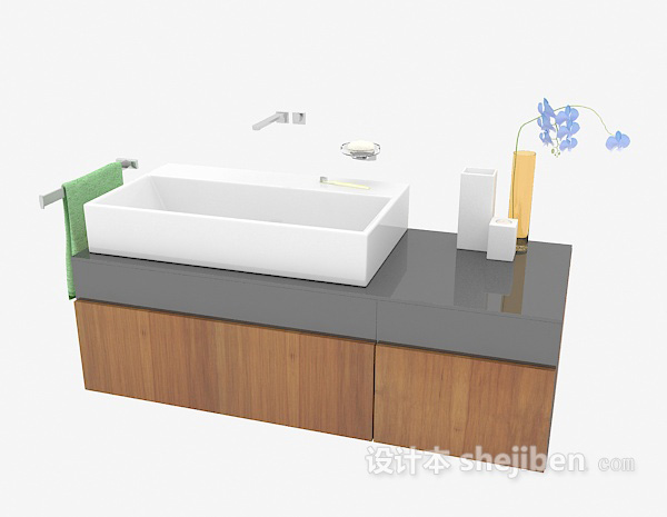 免费现代洗手台3d模型下载