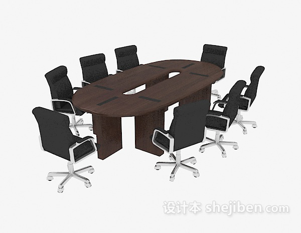 免费高档办公会议桌3d模型下载