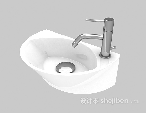 陶瓷洗手盆3d模型下载