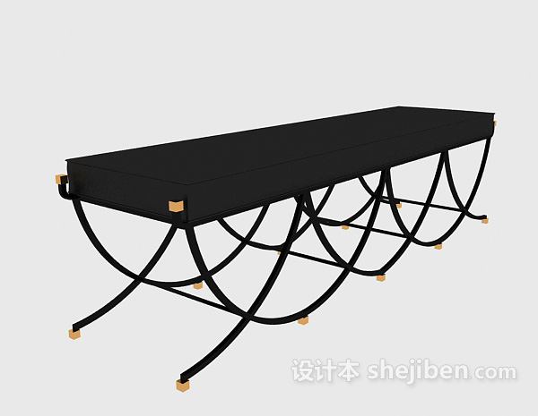 户外折叠长凳3d模型下载