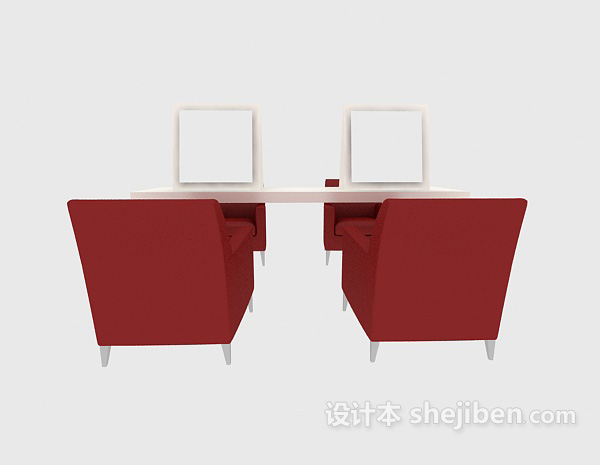 现代风格美容院桌椅组合3d模型下载
