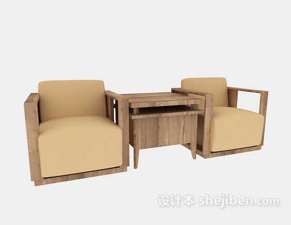 免费中式风格单人沙发3d模型下载