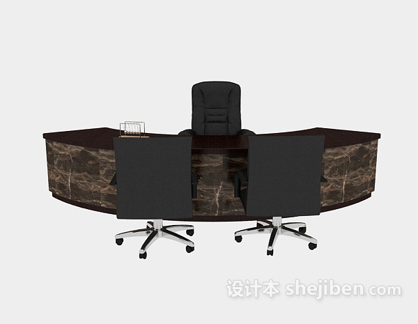 免费高级办公桌椅3d模型下载