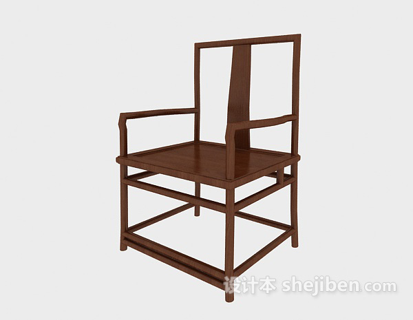 中式扶手休闲椅3d模型下载
