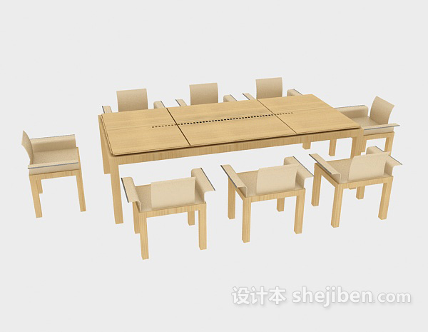 田园风格田园简约风格桌椅组合3d模型下载