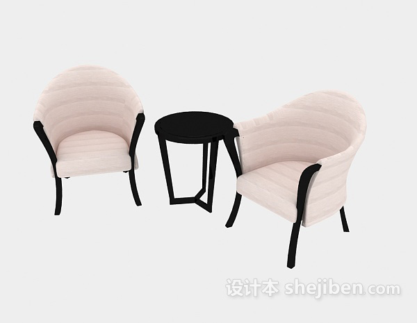 免费粉色单色沙发3d模型下载