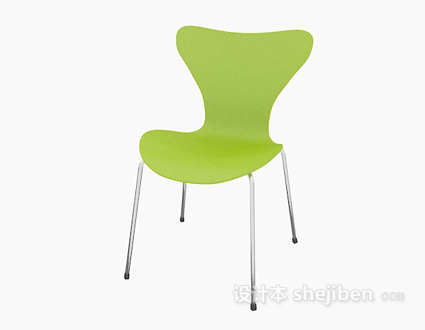 免费绿色现代休闲椅3d模型下载