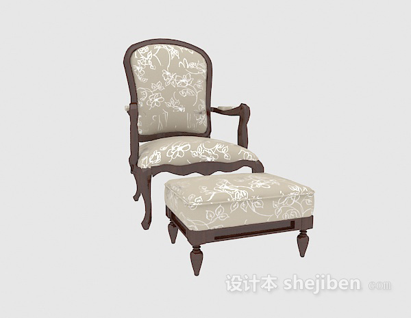 免费欧式单人沙发椅凳3d模型下载