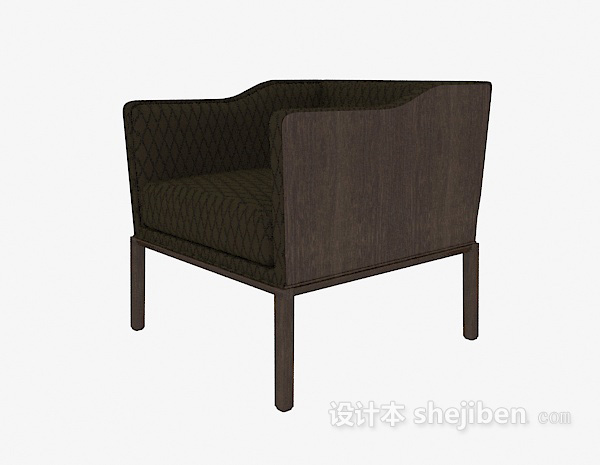 美式实木沙发椅3d模型下载