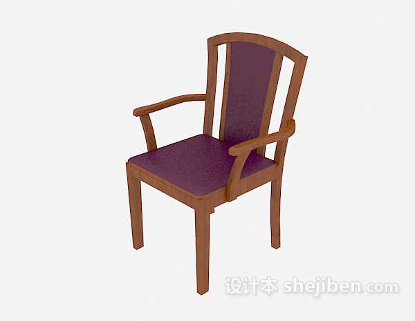 欧式实木扶手餐椅3d模型下载