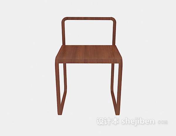 田园风格棕色简约休闲椅3d模型下载