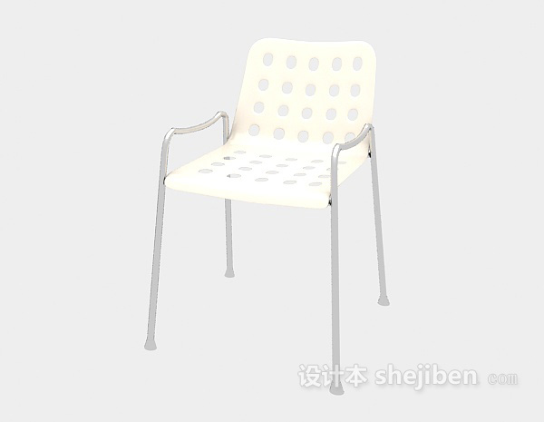 免费白色现代休闲椅3d模型下载
