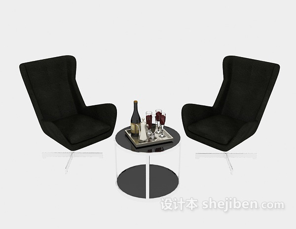 现代风格现代风格家居休闲桌椅3d模型下载