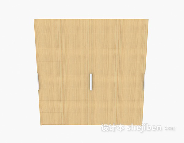 现代风格家庭米黄色衣柜3d模型下载