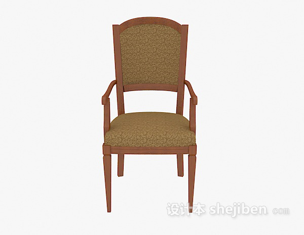 其它棕色美式餐椅3d模型下载