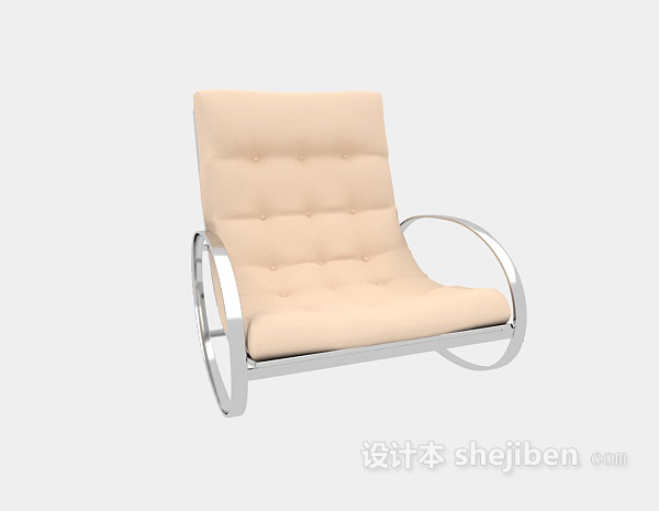 免费带垫子的金属摇椅3d模型下载
