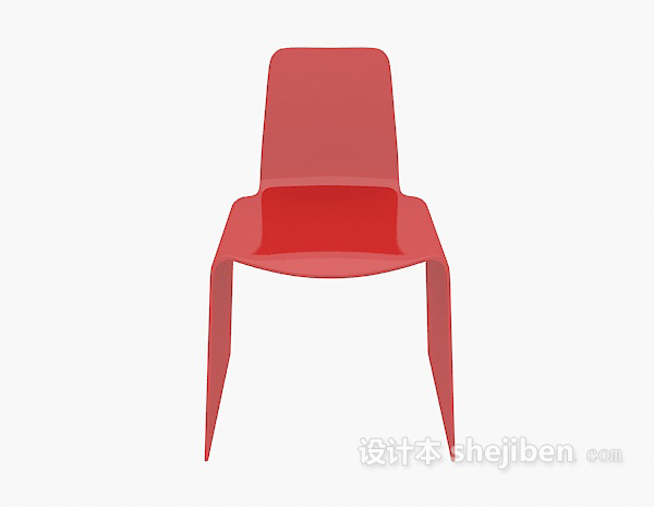 现代风格红色休闲椅子3d模型下载