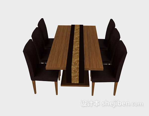 田园风格家具桌椅组合3d模型下载