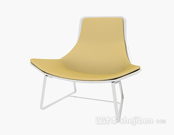 免费现代风格黄色休闲椅3d模型下载