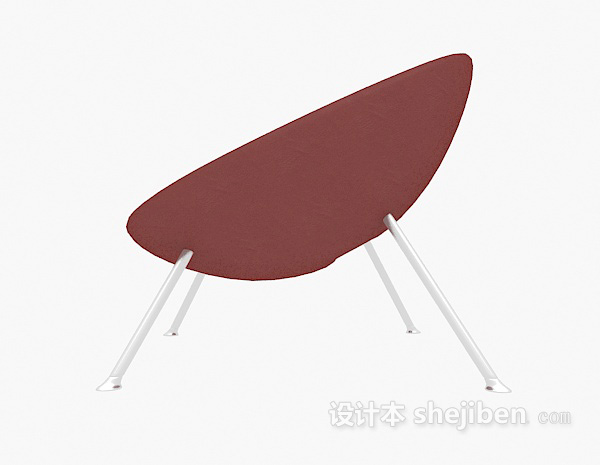 红色椅子3d模型下载