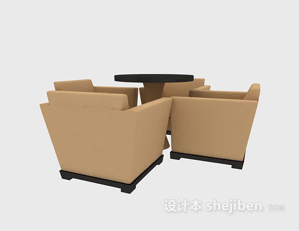 娱乐休闲桌椅组合3d模型下载