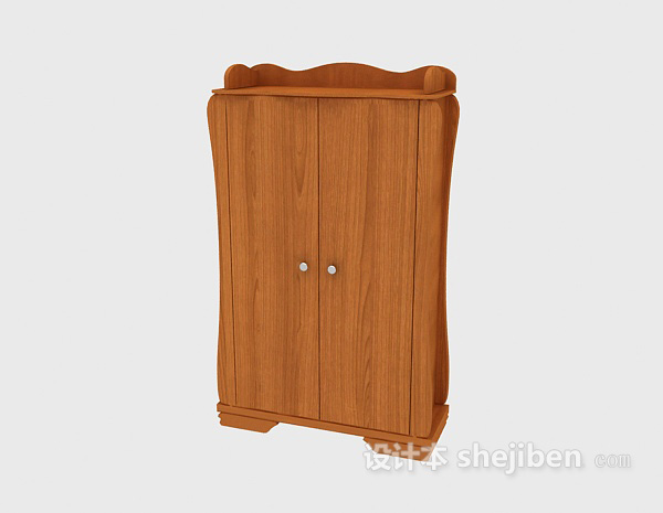 免费现代木衣柜3d模型下载