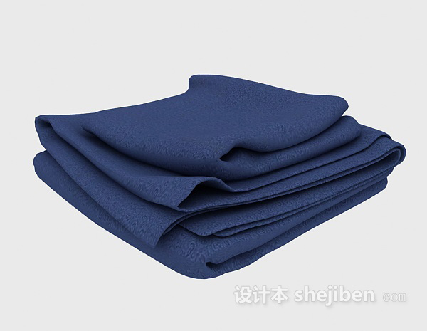 蓝色毛巾3d模型下载
