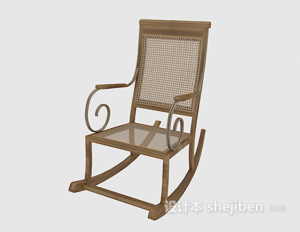 免费木质摇椅3d模型下载
