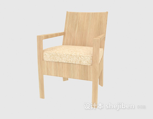 免费实木靠背家居椅3d模型下载