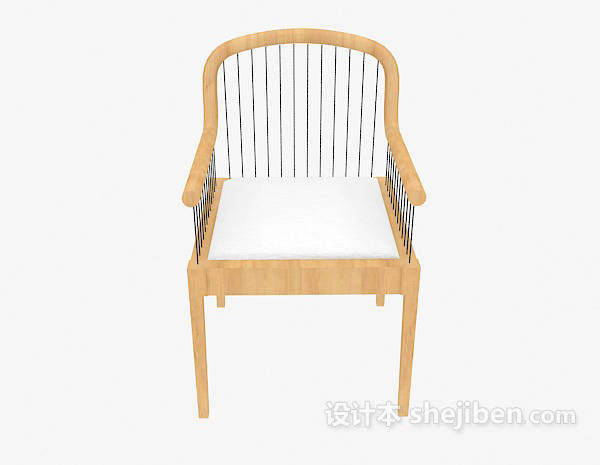 中式风格中式木质扶手靠背椅3d模型下载