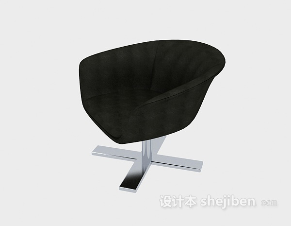 免费黑色现代休闲椅3d模型下载