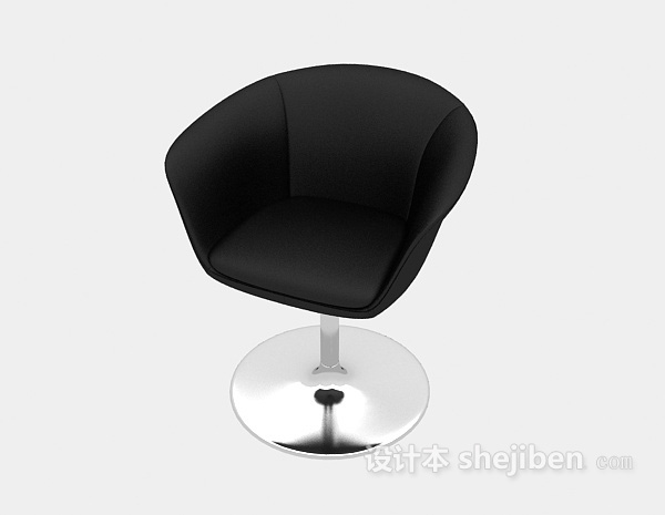 现代风格黑色理发店休闲椅3d模型下载