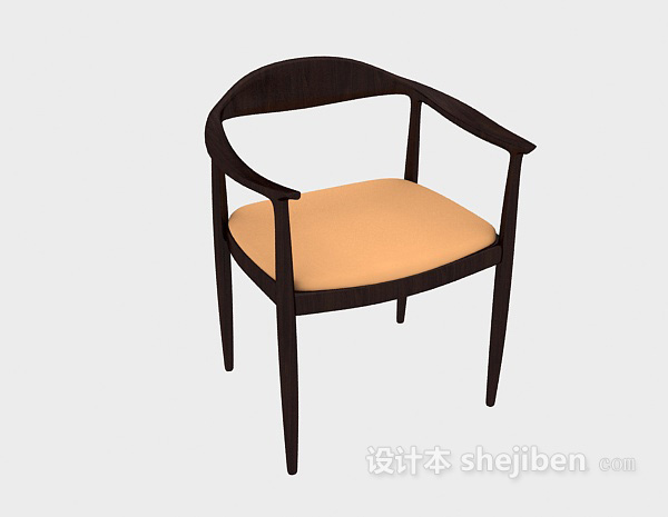免费中式简约休闲椅3d模型下载