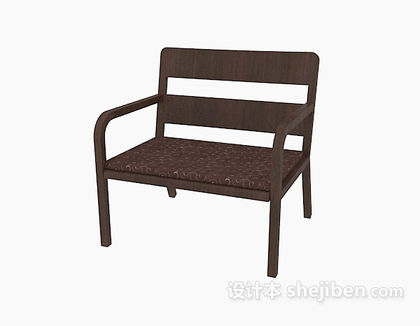免费现代休闲木椅3d模型下载