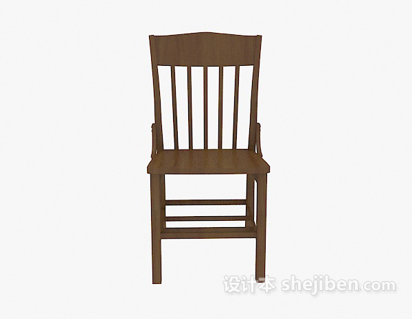 中式风格家居木质靠背椅3d模型下载