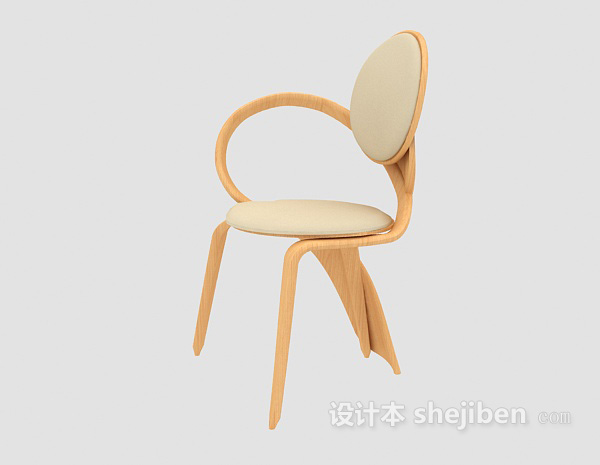 个性实木休闲椅3d模型下载