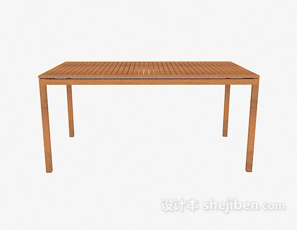 现代风格实木简约餐桌3d模型下载