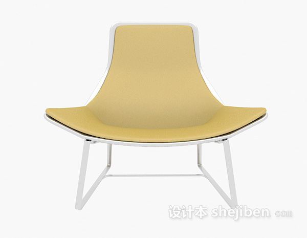 现代风格现代风格黄色休闲椅3d模型下载