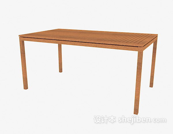 免费实木简约餐桌3d模型下载