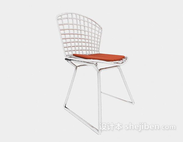 白色休闲椅3d模型下载