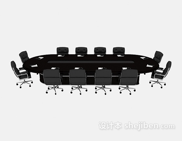 现代风格大型桌椅组合3d模型下载