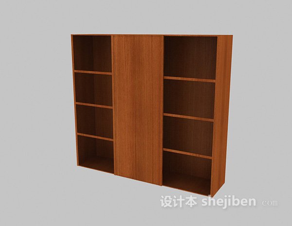 实木家庭衣柜3d模型下载