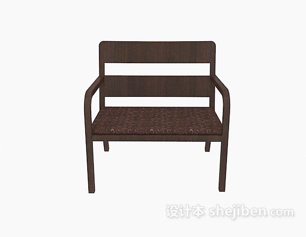 现代风格现代休闲木椅3d模型下载