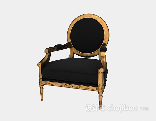 免费欧式实木梳妆椅3d模型下载