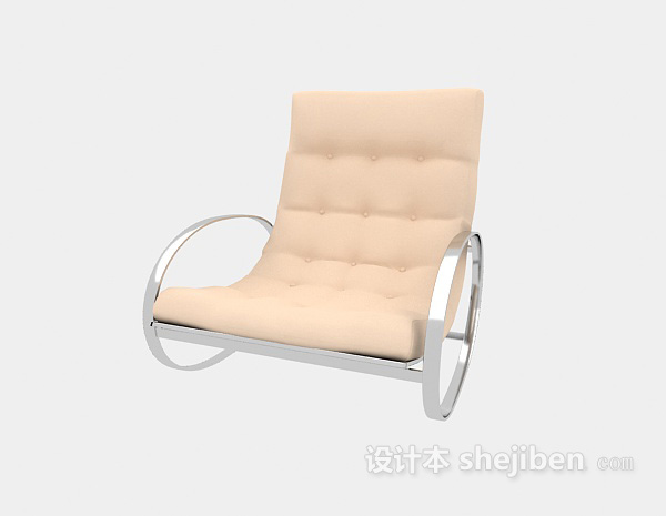 现代风格带垫子的金属摇椅3d模型下载