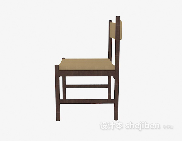 中式家居实木餐椅3d模型下载