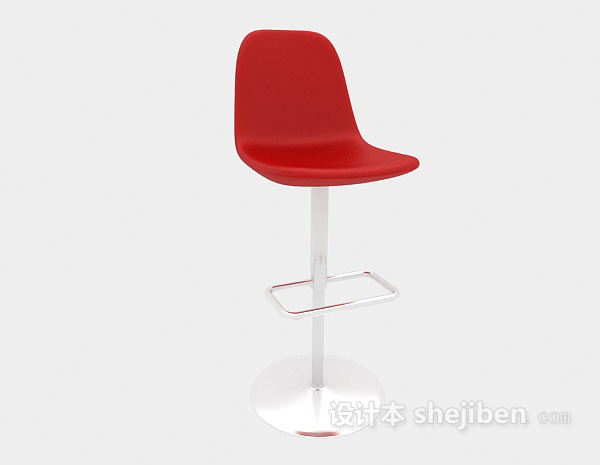 免费现代红色吧台椅3d模型下载