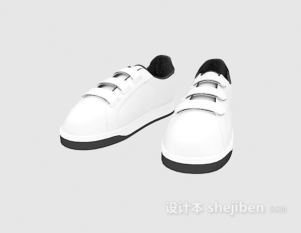 白色运动鞋3d模型下载