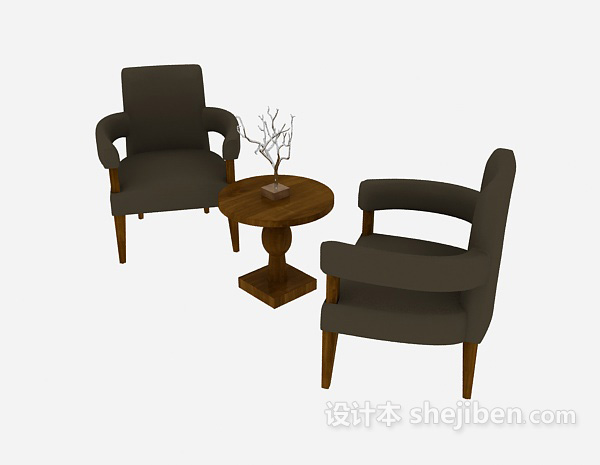 休闲沙发茶几桌椅3d模型下载